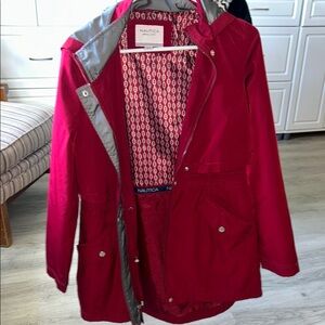 Nautica Red Utility Jacket with Water-Resistant Fabric